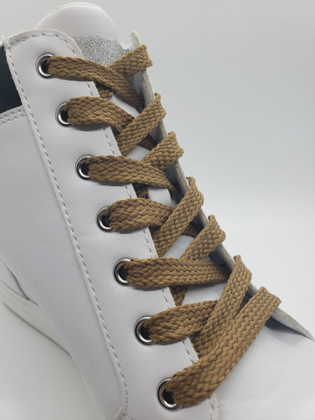 Flat Solid Shoelaces - Light Brown