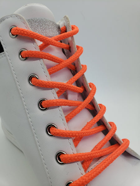 Round Solid Shoelaces - Neon Orange