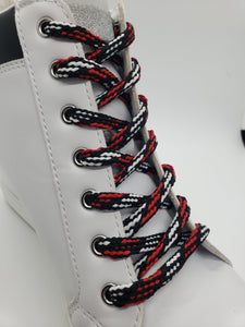 Hybrid Multicolor Shoelaces - Black, white and red