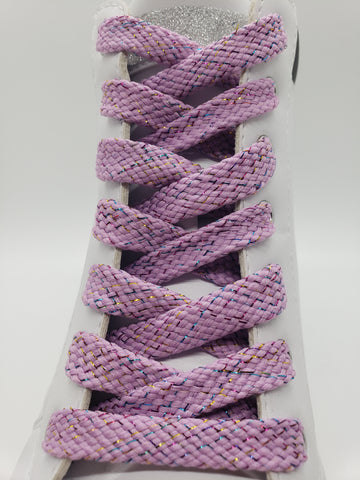Flat Sparkle Shoelaces - Lavender