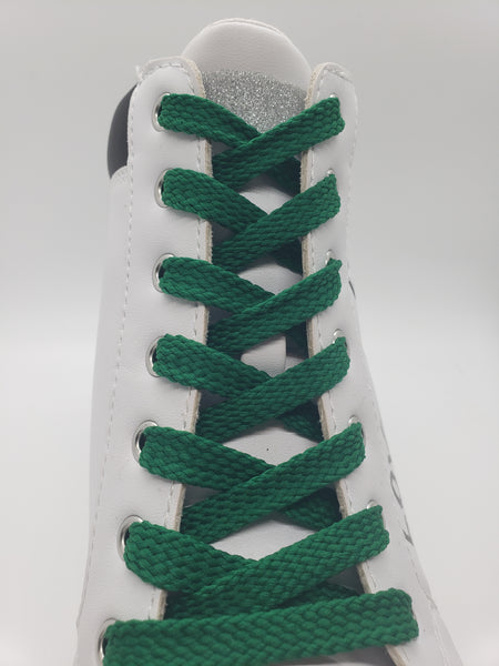 Flat Solid Shoelaces - Kelly Green