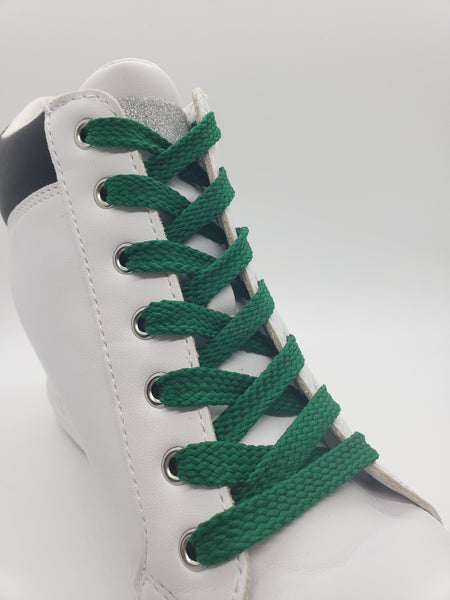 Flat Solid Shoelaces - Kelly Green