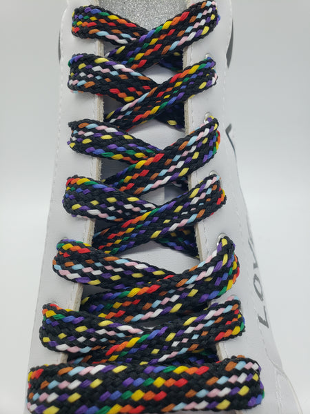 Mid Width Pride Shoelaces - LGBTQ+ Flag Colors