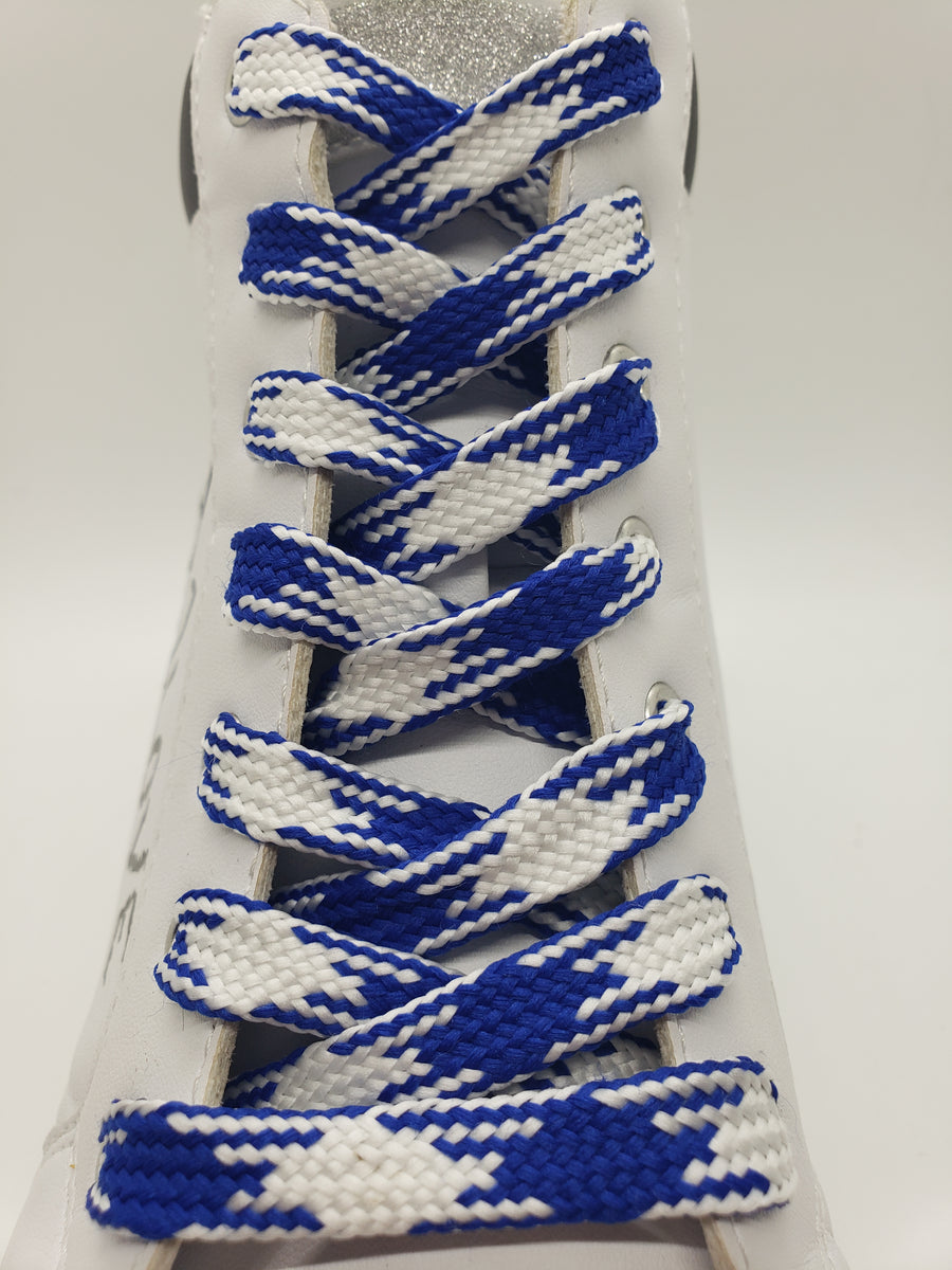 Premium Argyle Laces - Royal Blue and White â The Shoe Lace Factory