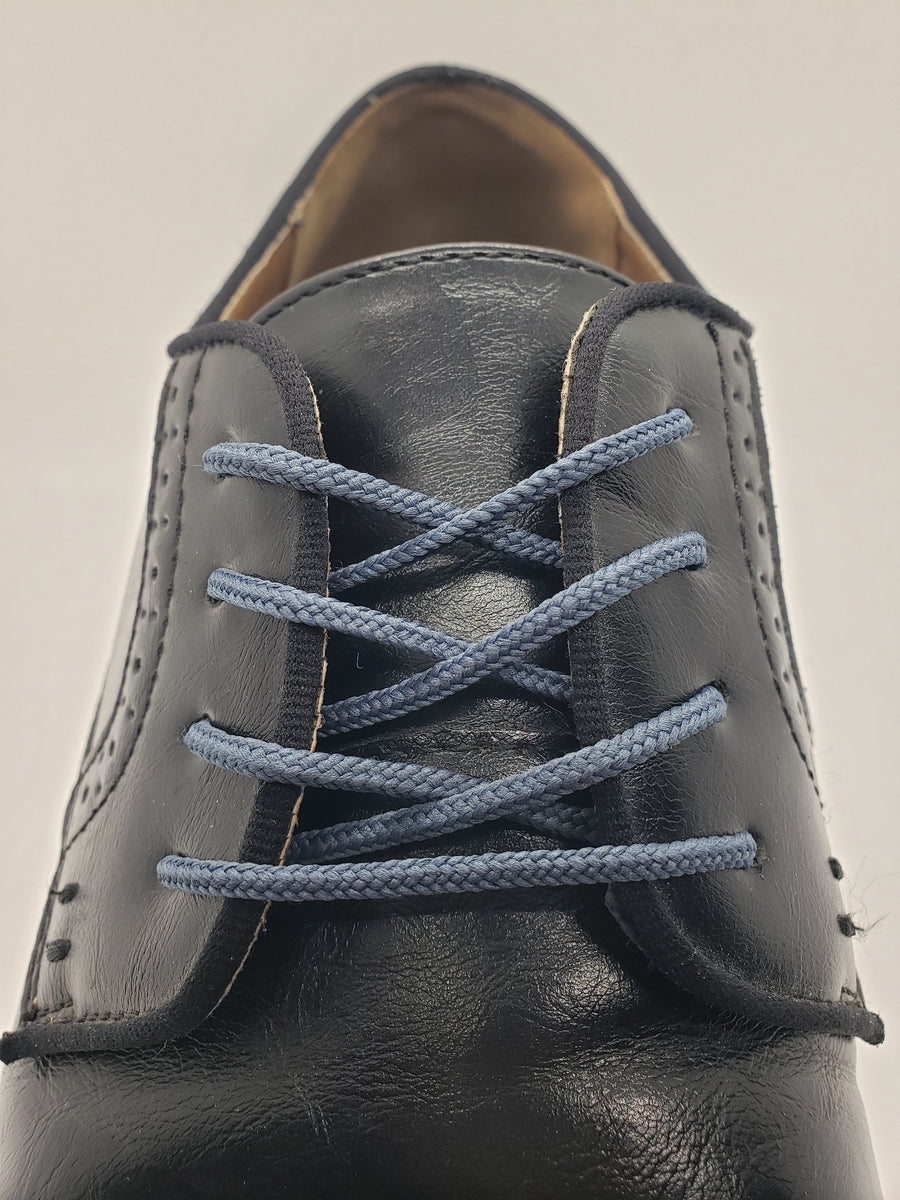 Round Dress Shoelaces Denim Blue The Shoe Lace Factory