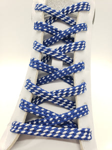 Hybrid Shoelaces - Blue with White Accents