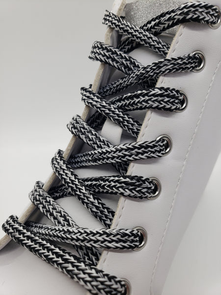Hybrid Tweed Shoelaces - Black and White