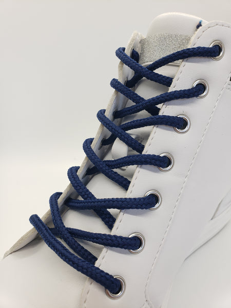 Round Solid Shoelaces - Navy Blue