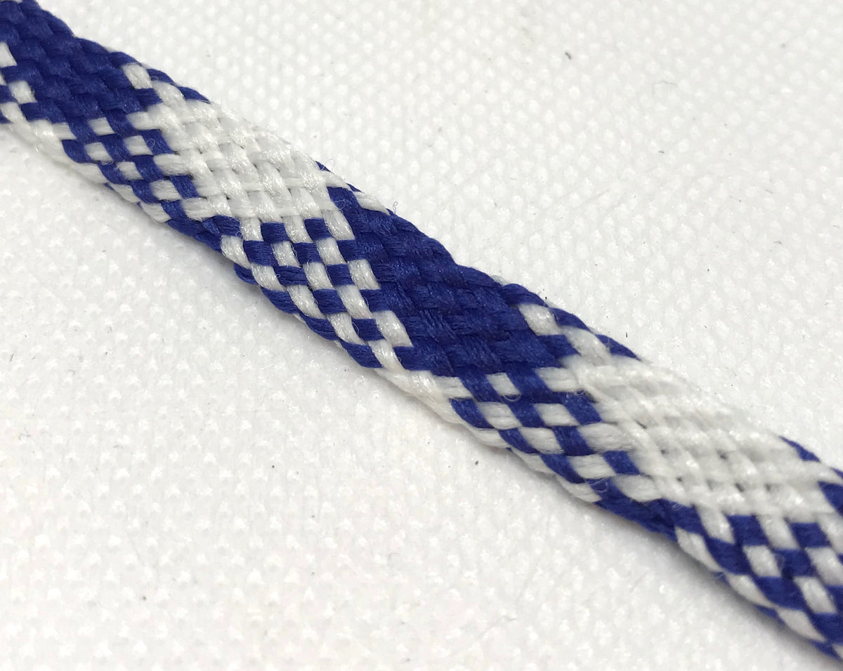 Flat Argyle Shoelaces Royal Blue and White The Shoe Lace Factory