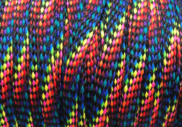 Flat Rainbow Shoelaces - Dark