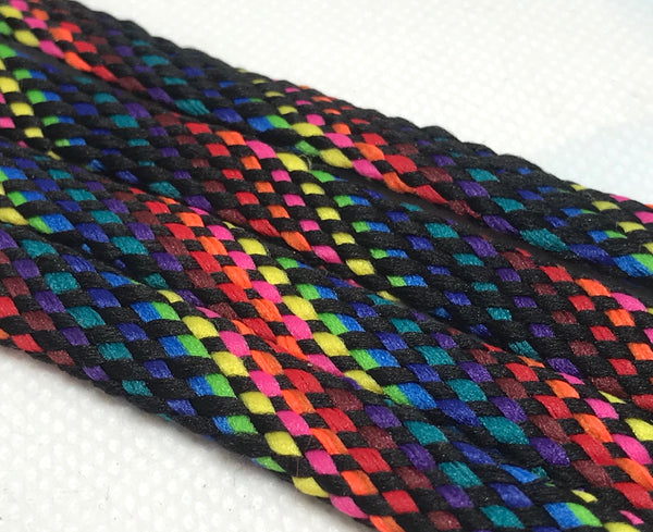 Flat Rainbow Shoelaces - Dark