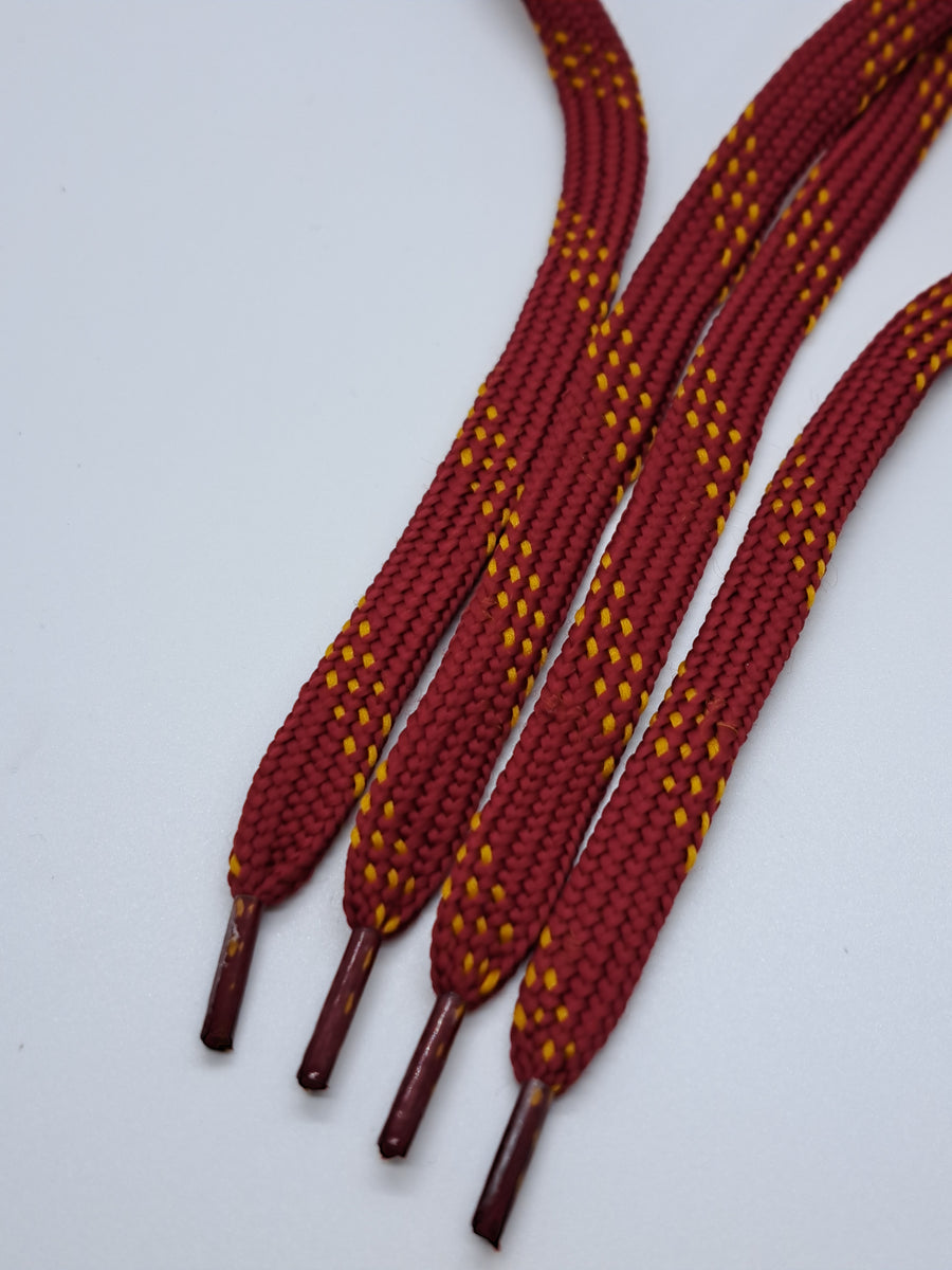 Premium Sport Laces Crimson with Gold Accents The Shoe Lace Factory
