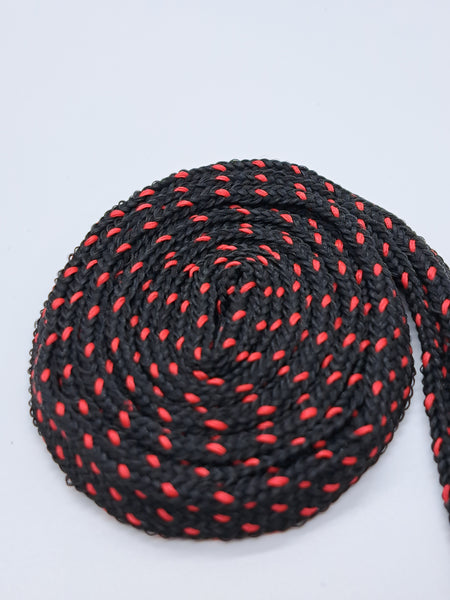 Mid Width Shoelaces - Black with Red Dots