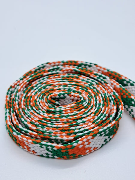 Flat Irish Flag Shoelaces - Green, Orange and White