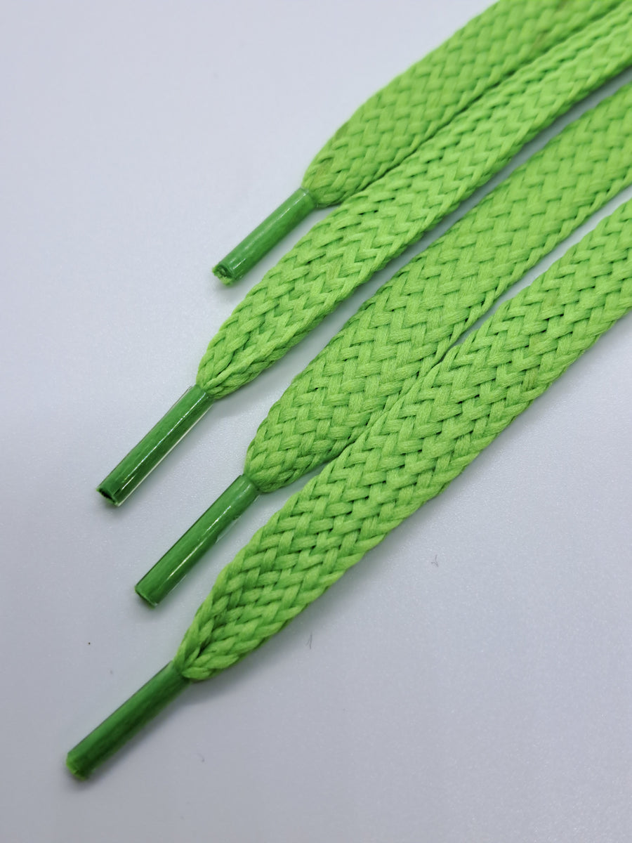 Flat Solid Shoelaces Lime Green The Shoe Lace Factory