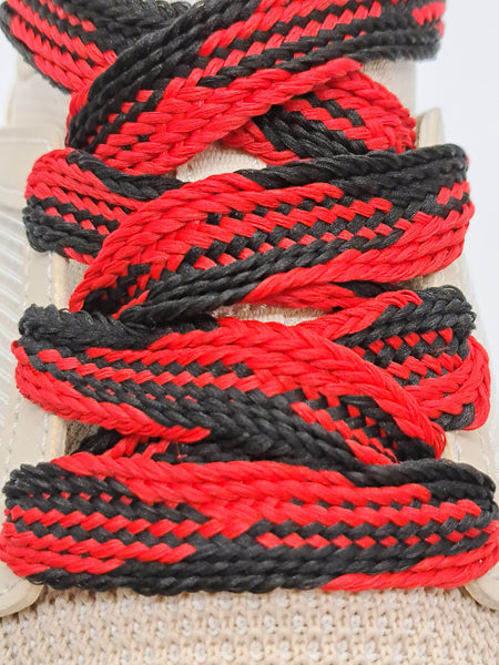 Wide Multi-Color Shoelaces - Red and Black