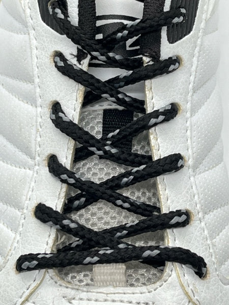 Round Classic Shoelaces - Black with Dark Gray Accents