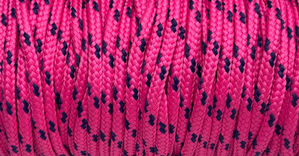 Round Classic Shoelaces - Neon Pink with Royal Accents