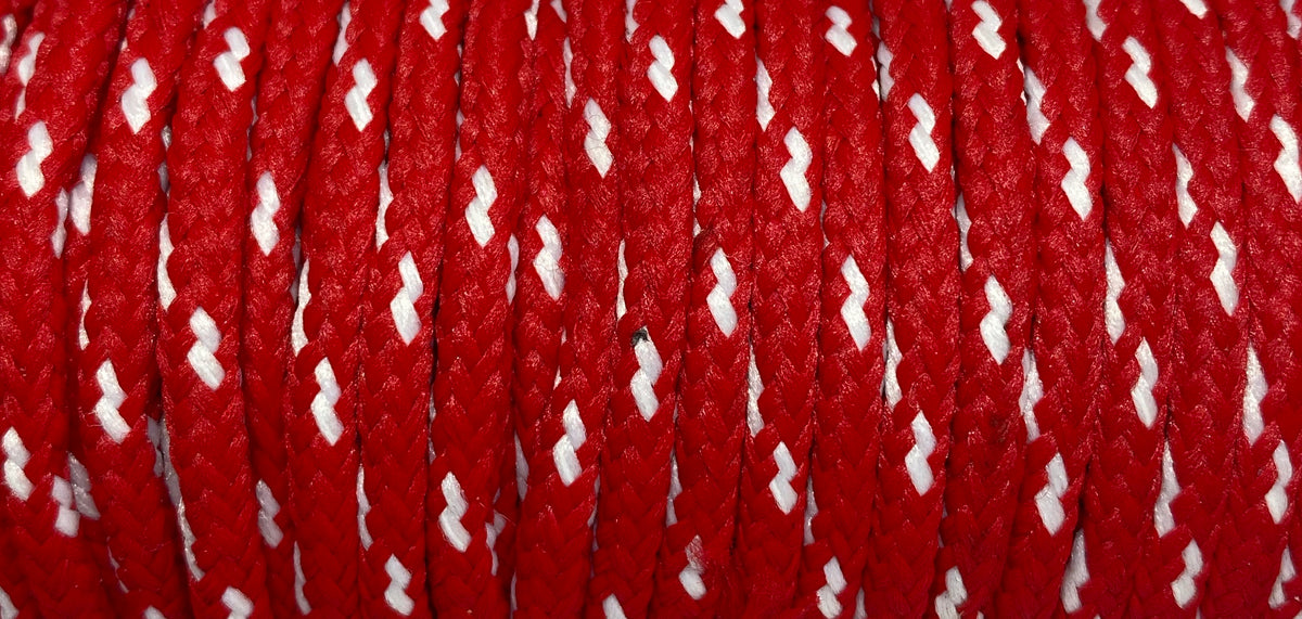 Round Classic Shoelaces Red with White Accents The Shoe Lace Factory