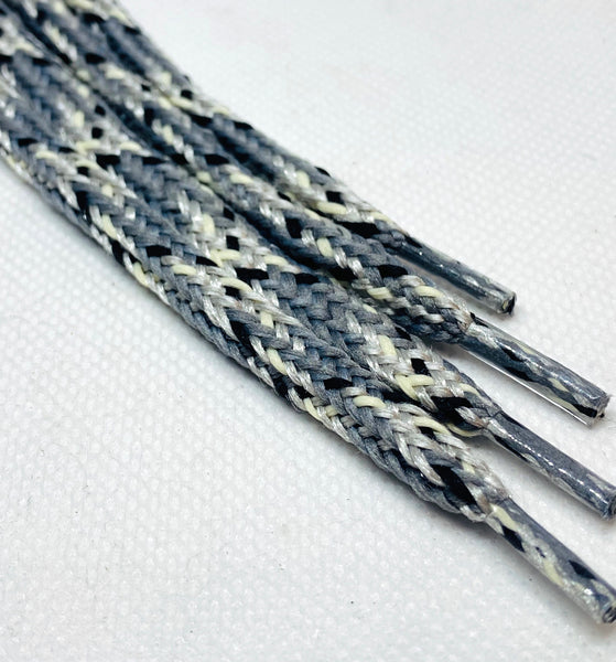 Hybrid Snakeskin Shoelaces - Gray and Silver