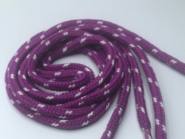 Round Classic Shoelaces - Light Purple with White