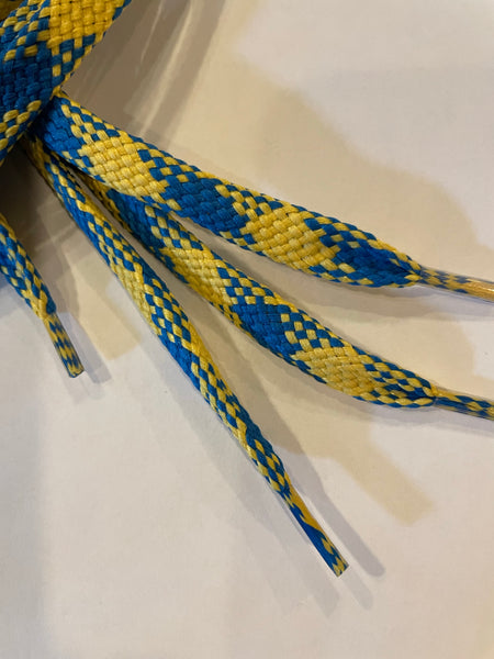 Flat Ukraine Flag Color Shoelaces - Blue and Yellow