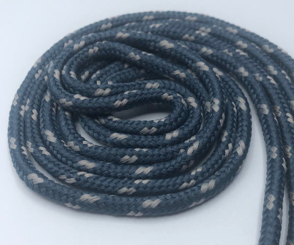 Round Classic Shoelaces - Denim with Silver Accents