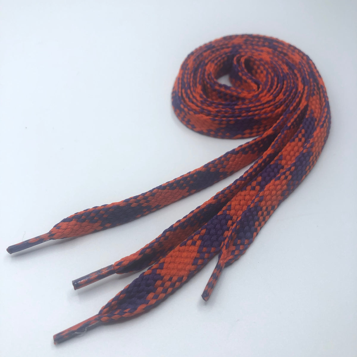 Flat Argyle Shoelaces Purple and Orange The Shoe Lace Factory