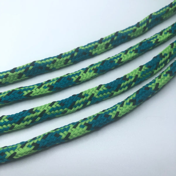 Hybrid Snakeskin Shoelace - Teal and Lime