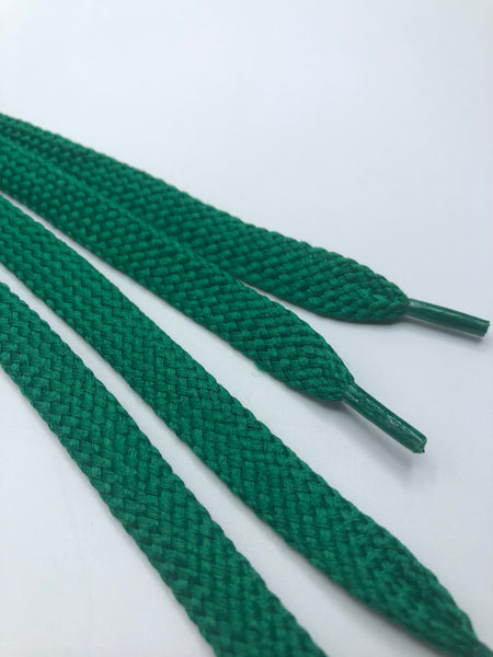 Flat Solid Shoelaces - Kelly Green