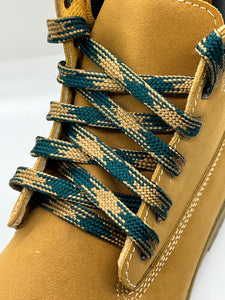 Premium Argyle Laces - Dark Teal and Champagne Gold