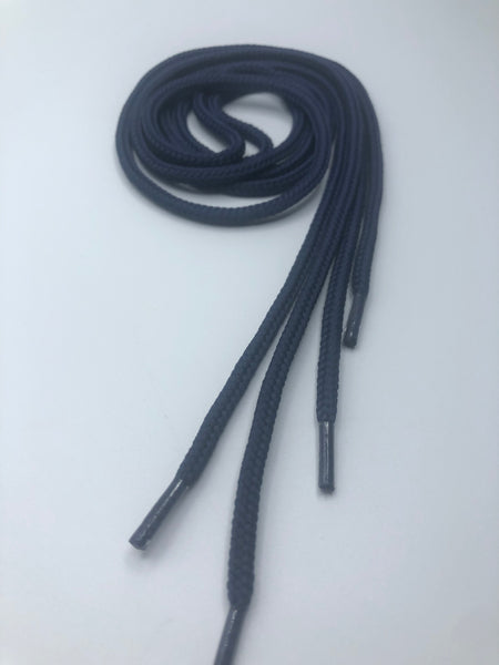 Round Solid Shoelaces - Navy Blue