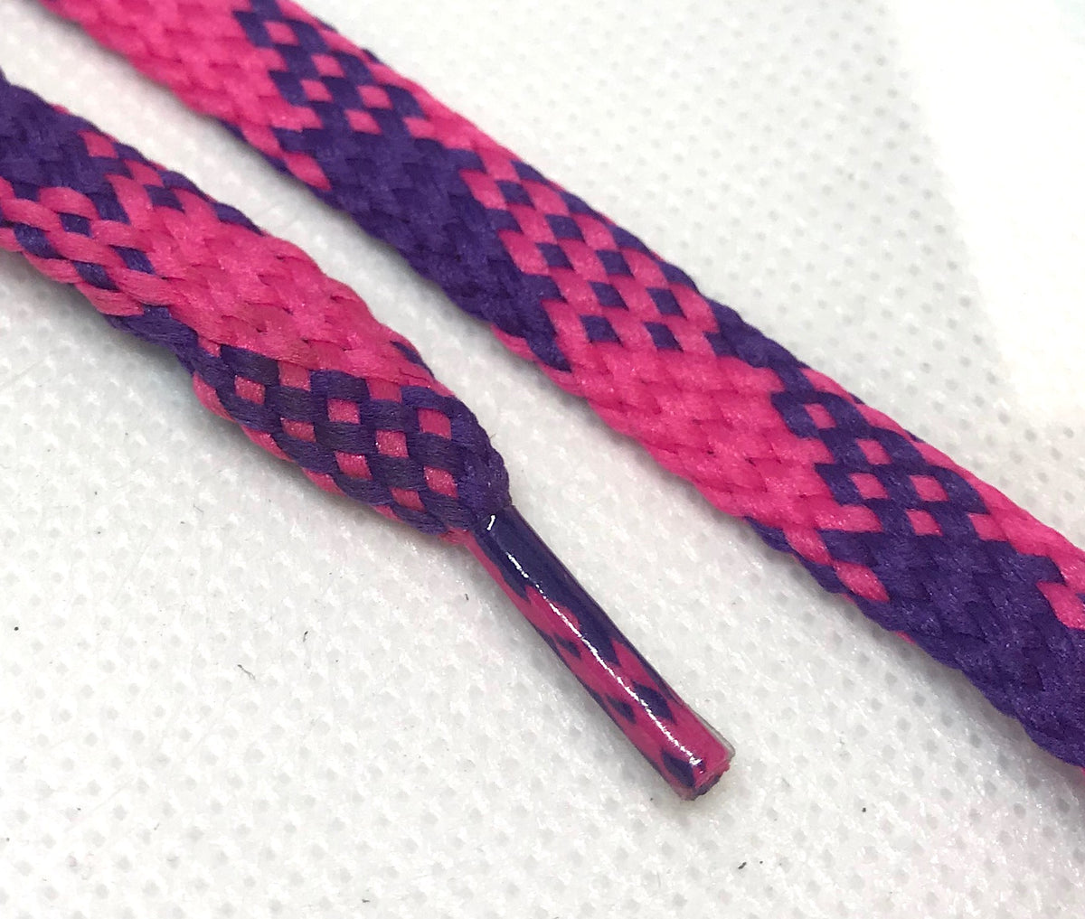 Flat Argyle Shoelaces Fuchsia and Purple The Shoe Lace Factory
