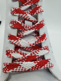 Flat Argyle Shoelaces - Red and White