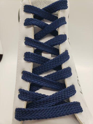 Flat Solid Shoelaces - Navy Blue