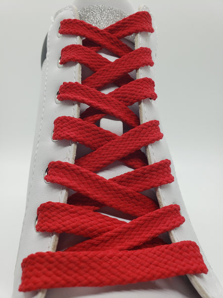 Flat Solid Shoelaces - Red