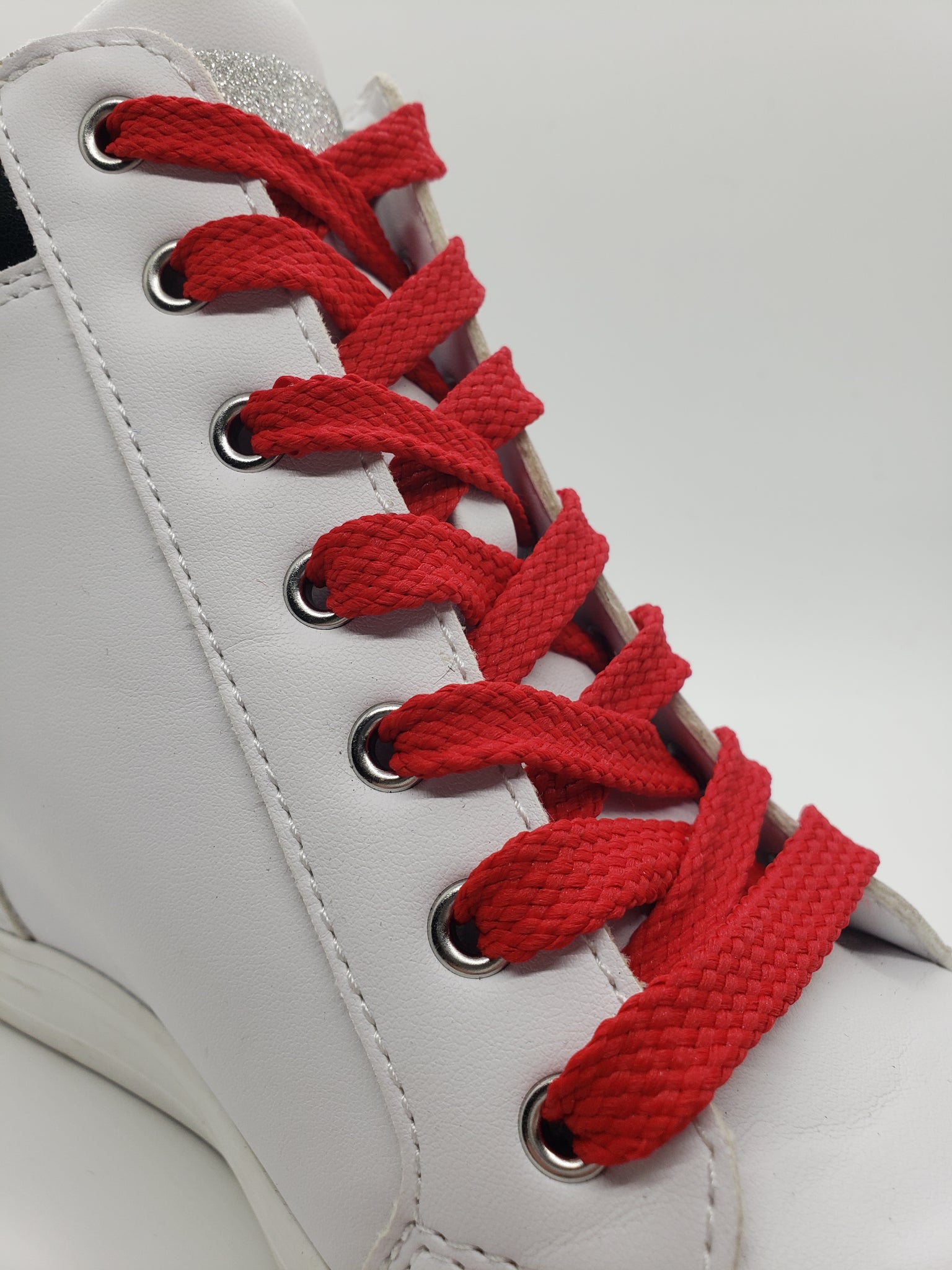 Flat Solid Shoelaces - Red