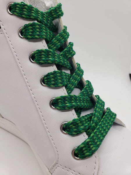 Mid Width Shoelaces - Greens