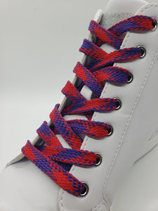 Flat Argyle Shoelaces - Red and Purple