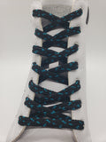 Hybrid Flecked Shoelaces - Black with teal flecks