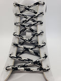 Round 'Plaid' Shoelaces - Black, Silver and White