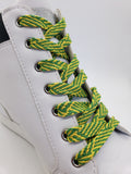 Flat Herringbone Shoelaces - Lime Green and Yellow