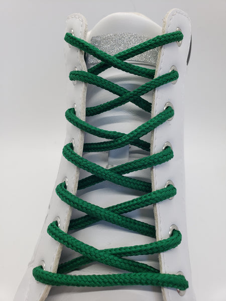 Round Solid Shoelaces - Kelly Green