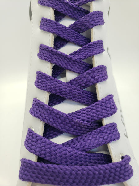 Flat Solid Shoelaces - Purple