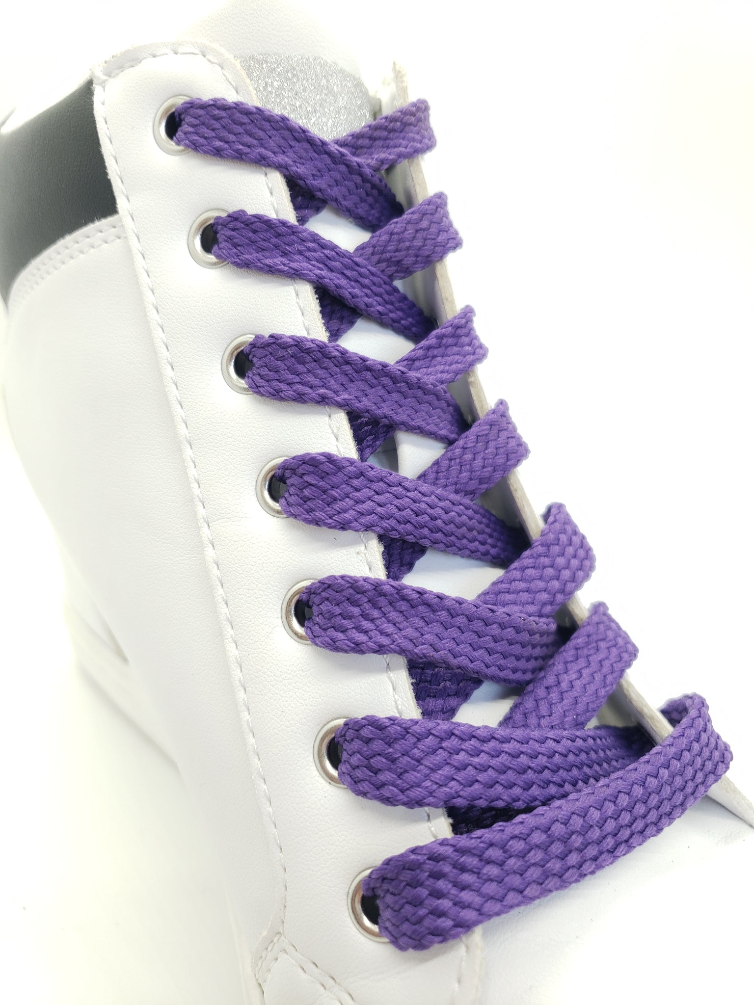 Flat Solid Shoelaces - Purple