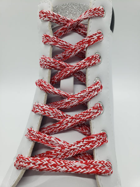 Hybrid Tweed Shoelaces- Red and White