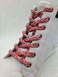 Hybrid Tweed Shoelaces- Red and White