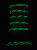 Round Glow in the dark Shoelaces- White with Pink Accents
