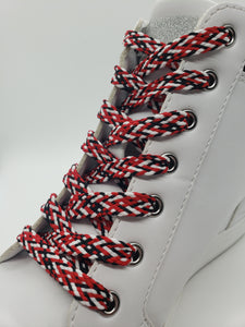Flat Confetti Shoelaces - Red, Black and White