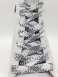 Flat Argyle Shoelaces - White and Grey